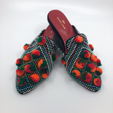 Load image into Gallery viewer, Batwing mules with pompoms