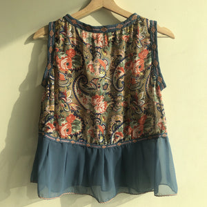 Silk paisley-print top