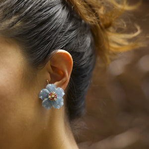 Carved aquamarine earrings